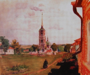 Рождество-Богородицкая церковь на картине художника Б. Кустодиева. 1926 г.
